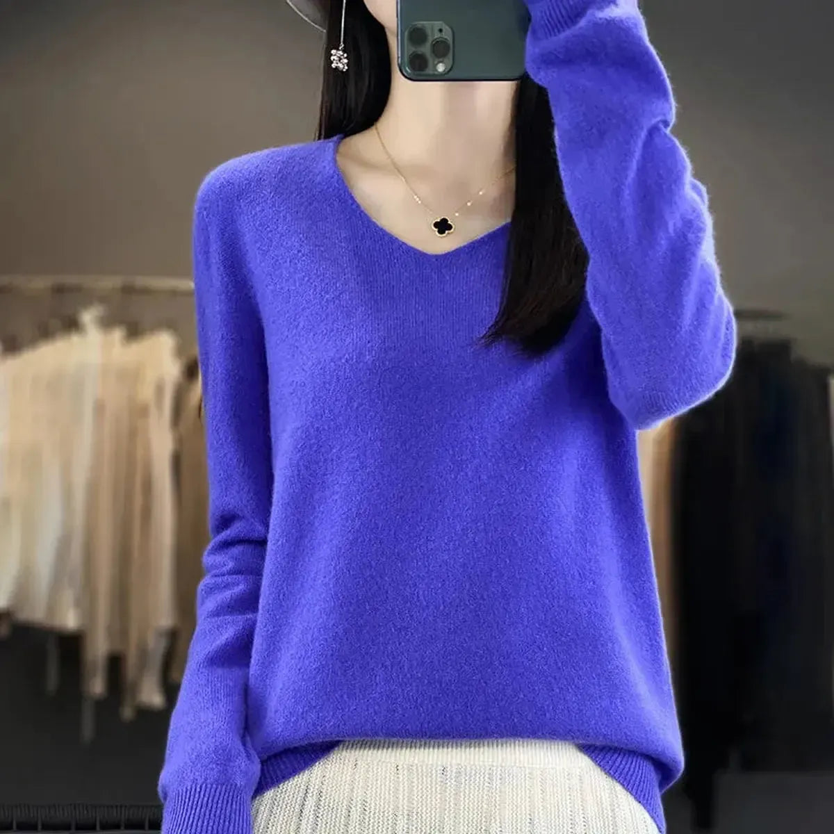 Sweater Cachemire Fin Hiver-Saylana