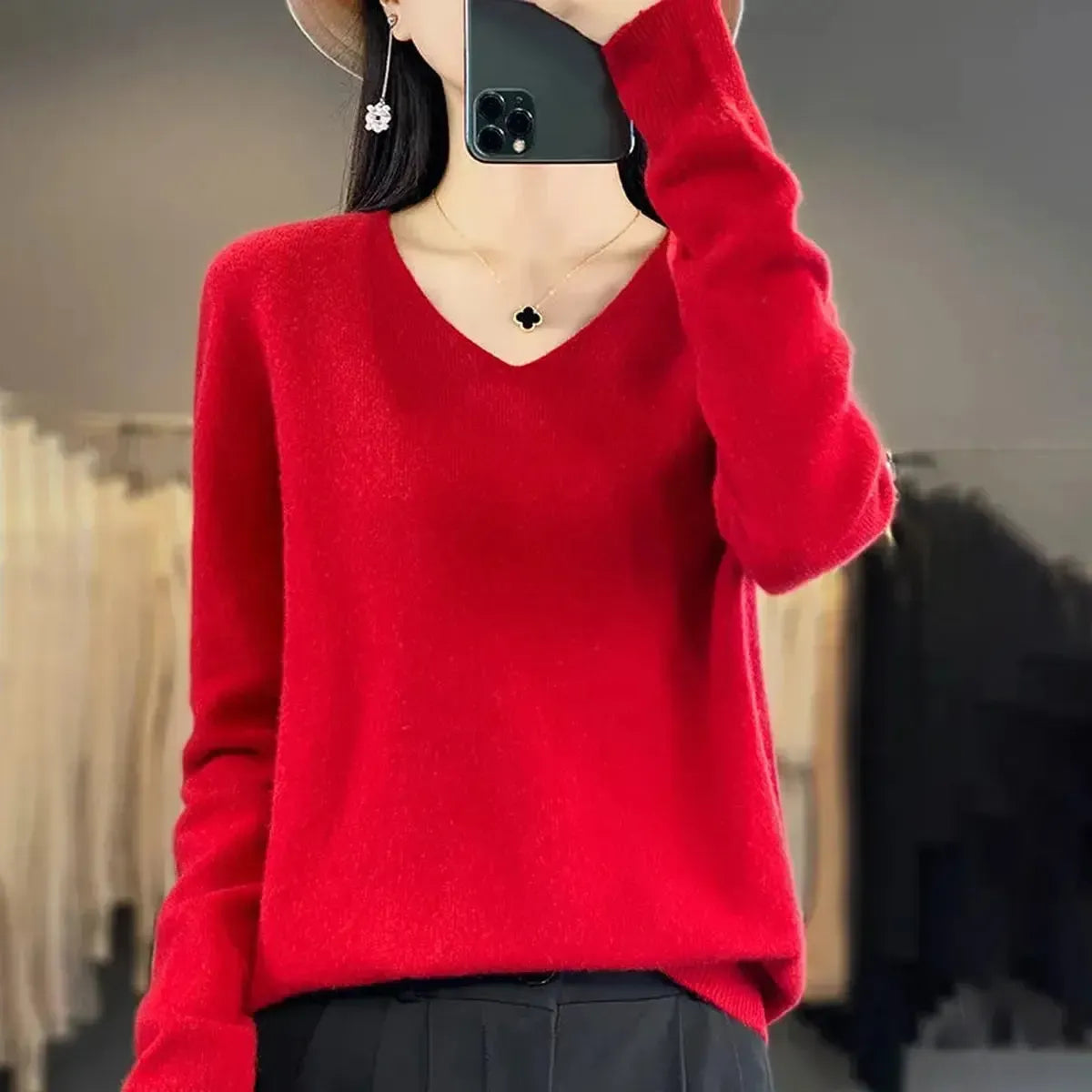 Sweater Cachemire Fin Hiver-Saylana