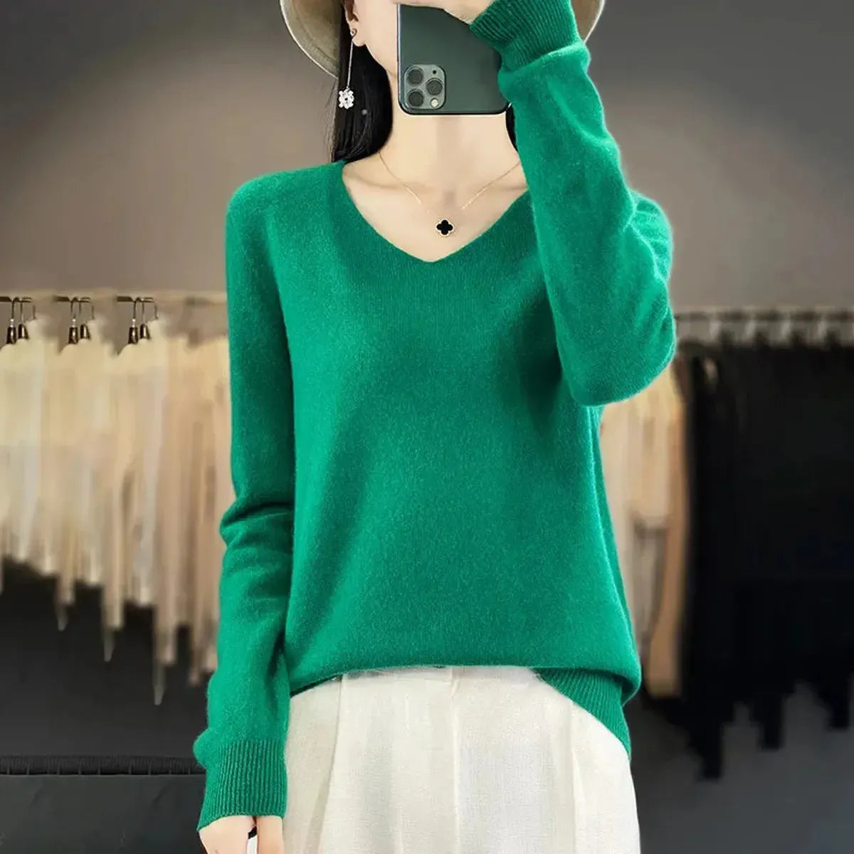 Sweater Cachemire Fin Hiver-Saylana