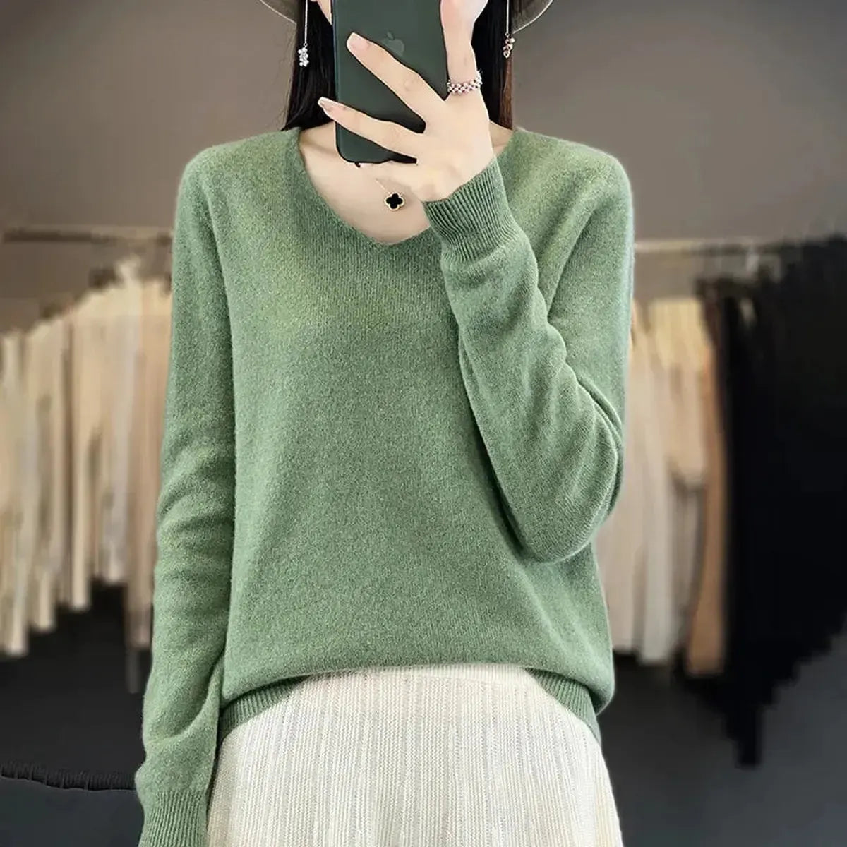 Sweater Cachemire Fin Hiver-Saylana