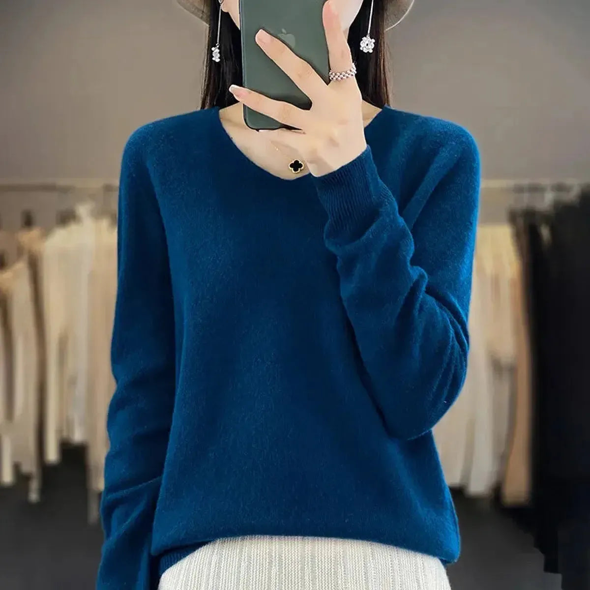 Sweater Cachemire Fin Hiver-Saylana