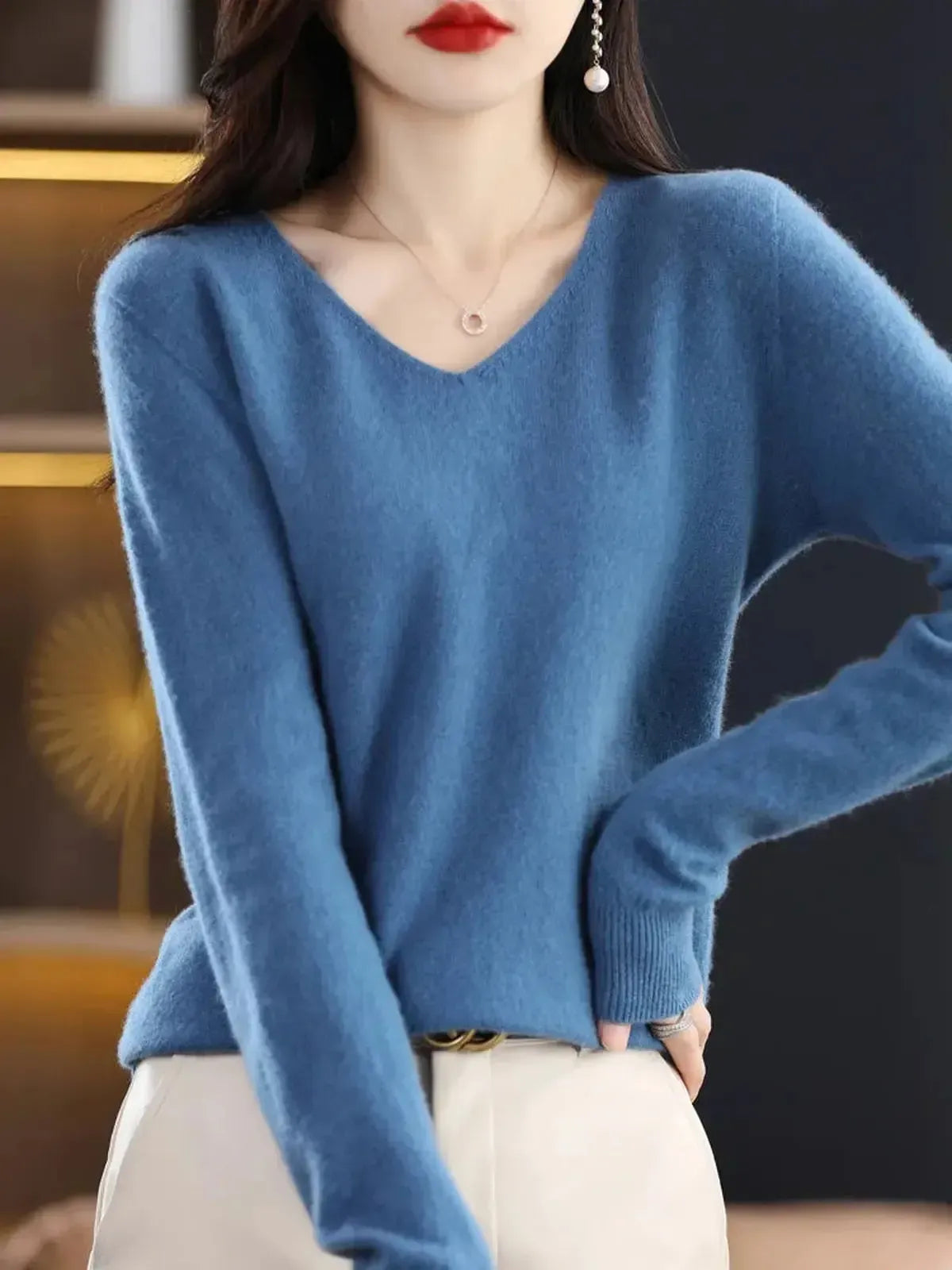 Sweater Cachemire Fin Hiver-Saylana