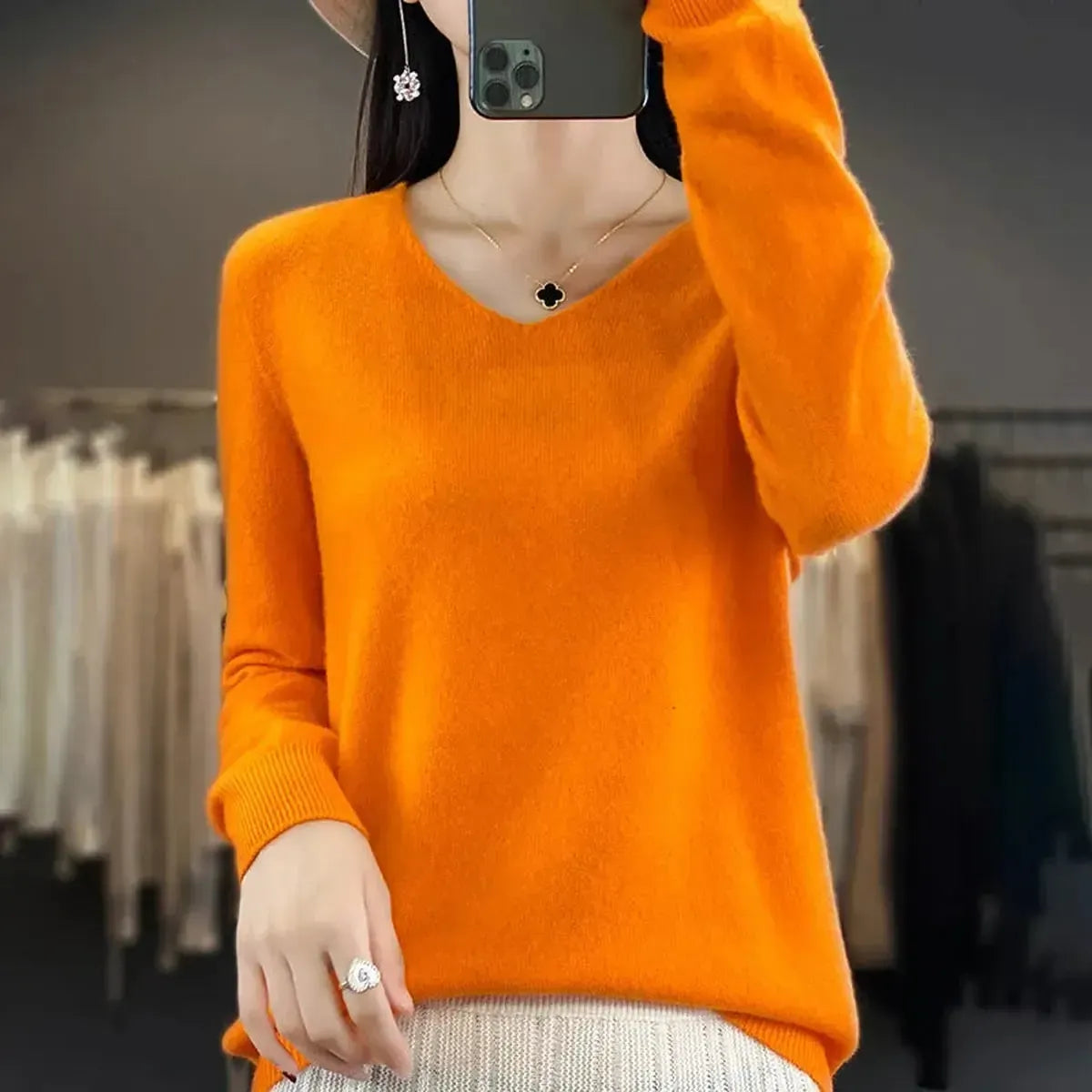 Sweater Cachemire Fin Hiver-Saylana