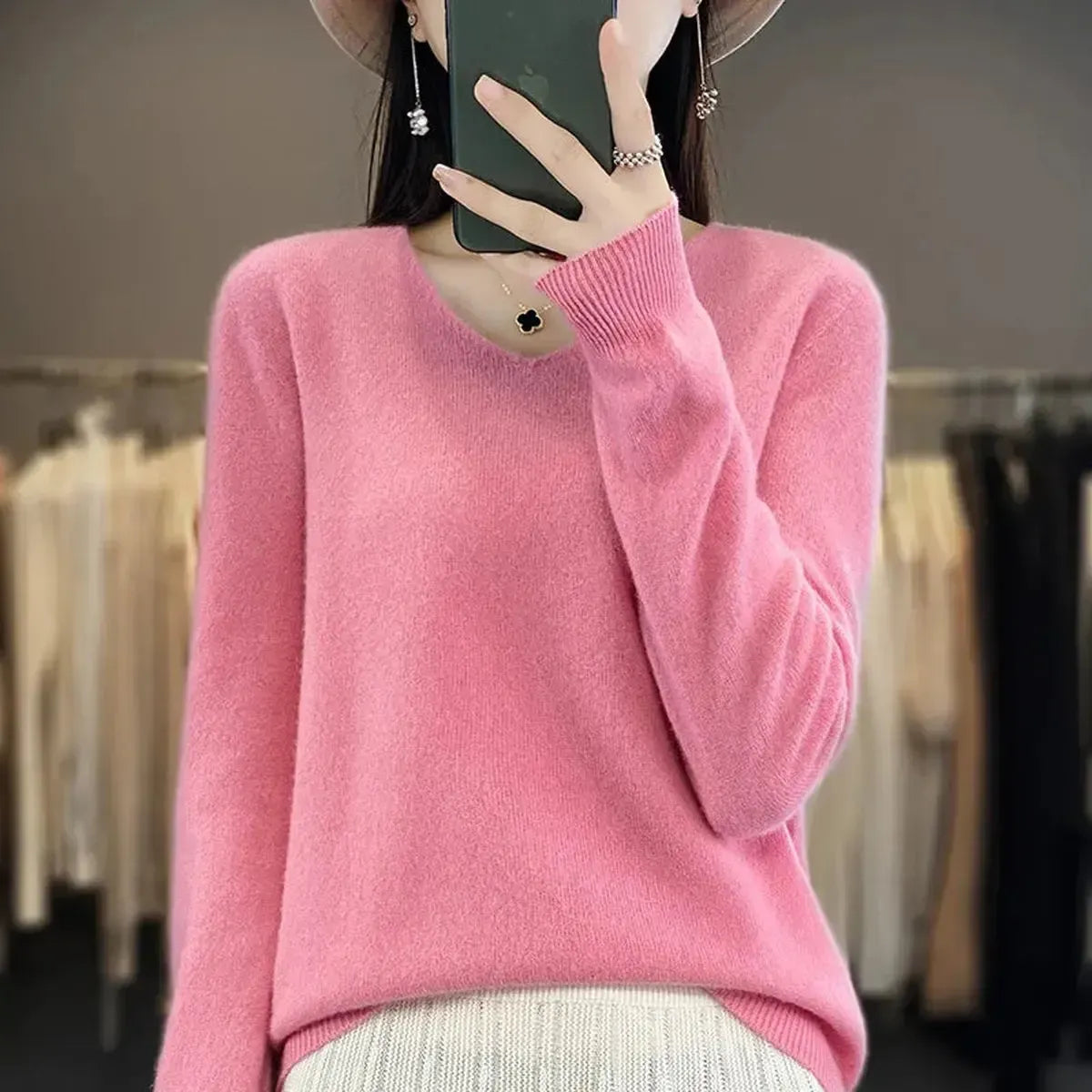 Sweater Cachemire Fin Hiver-Saylana
