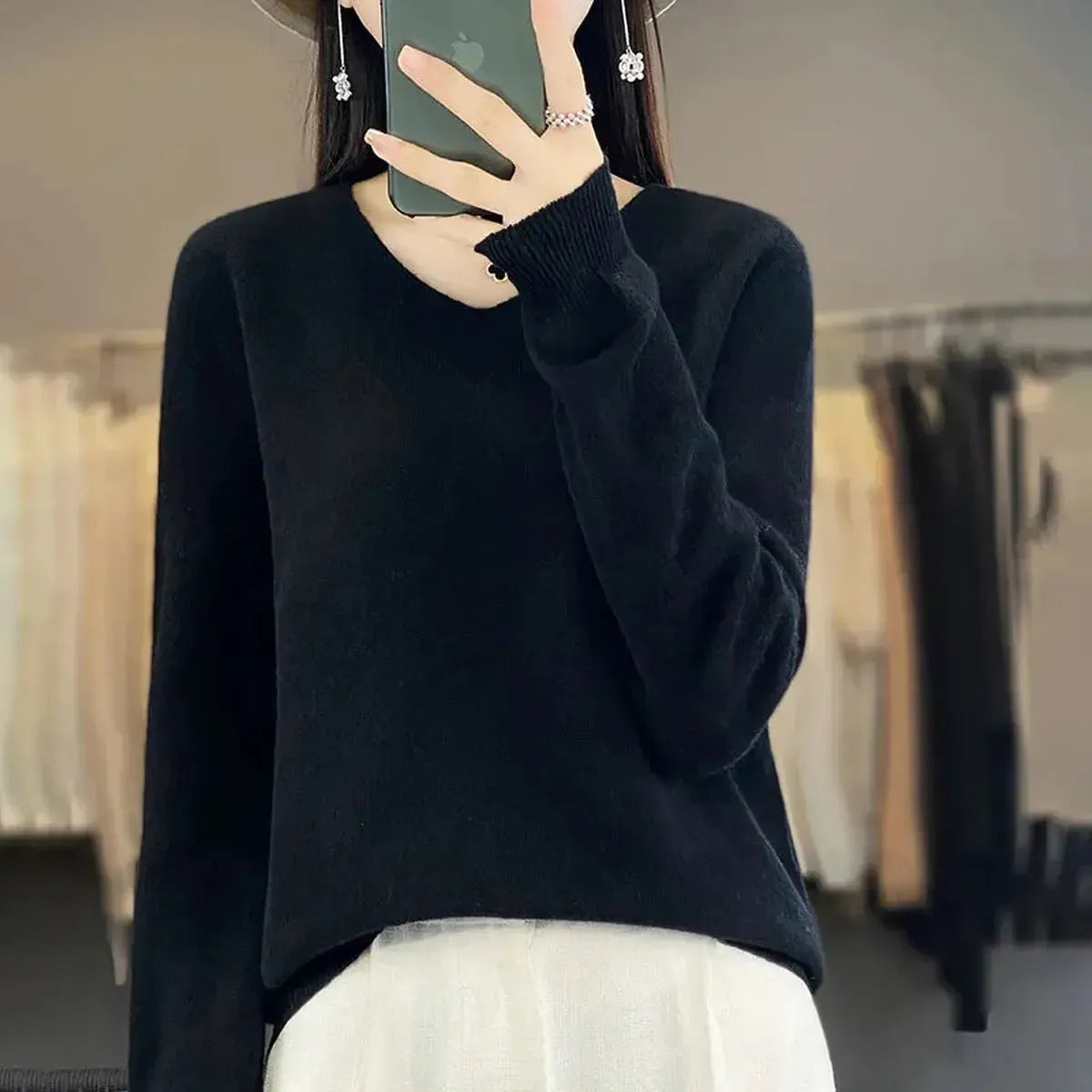 Sweater Cachemire Fin Hiver-Saylana