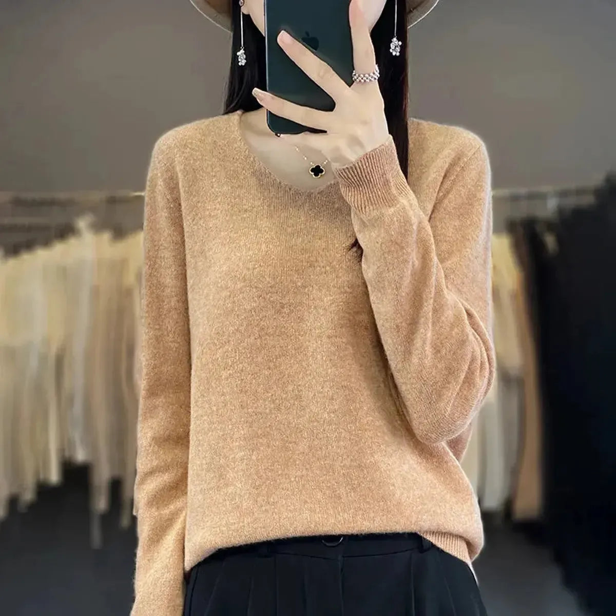 Sweater Cachemire Fin Hiver-Saylana
