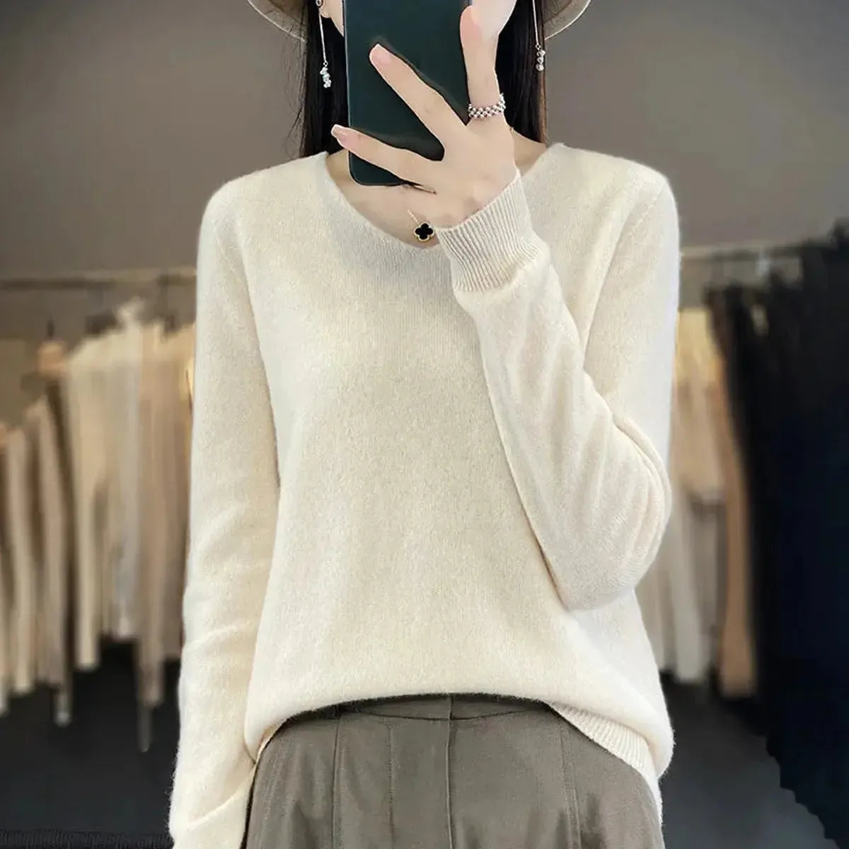 Sweater Cachemire Fin Hiver-Saylana