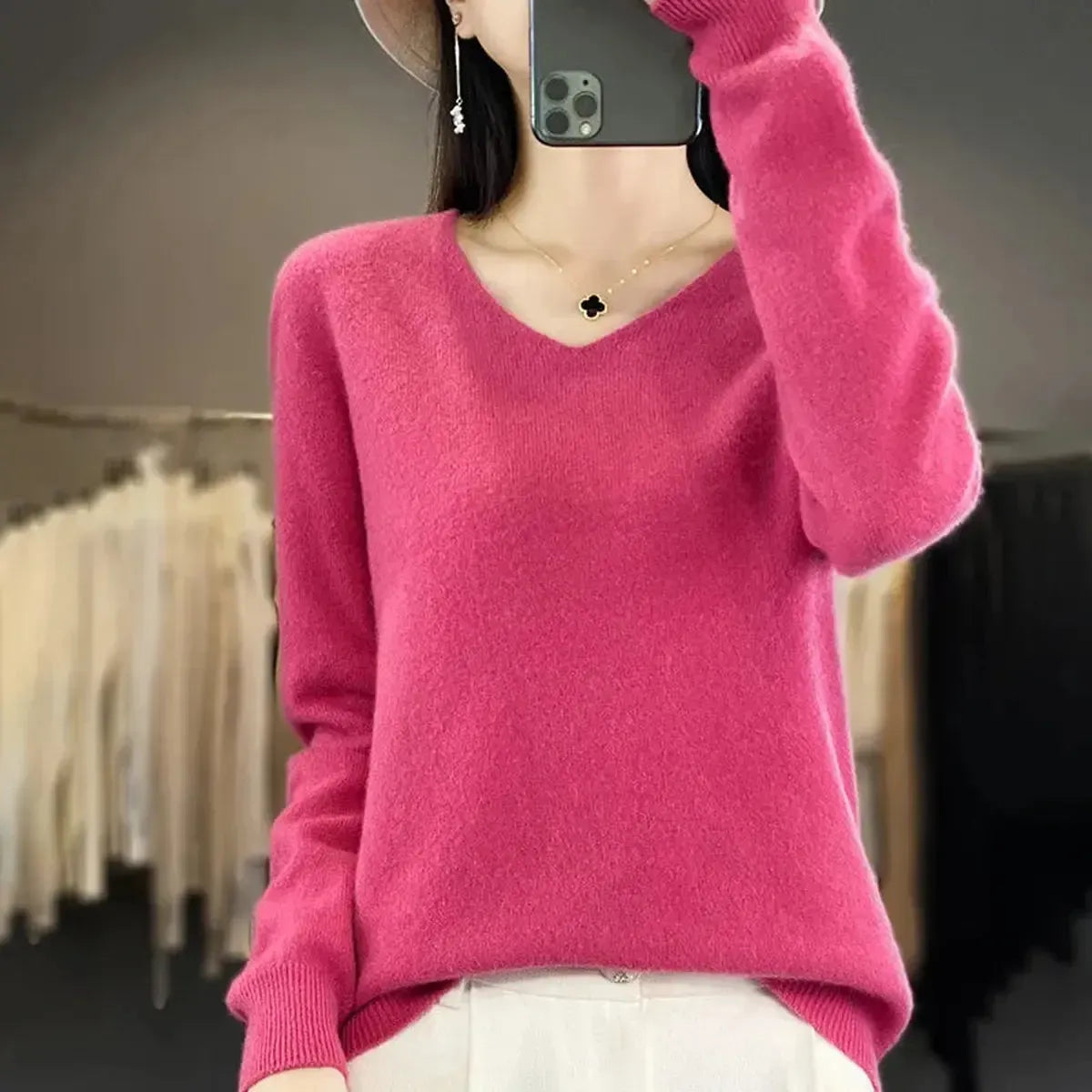 Sweater Cachemire Fin Hiver-Saylana