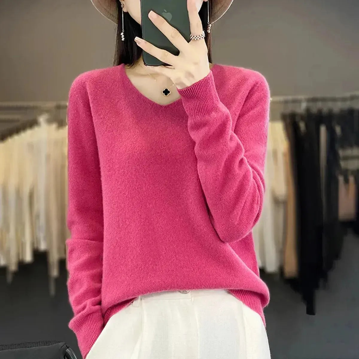 Sweater Cachemire Fin Hiver-Saylana