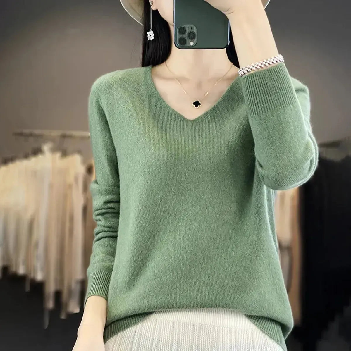 Sweater Cachemire Fin Hiver-Saylana