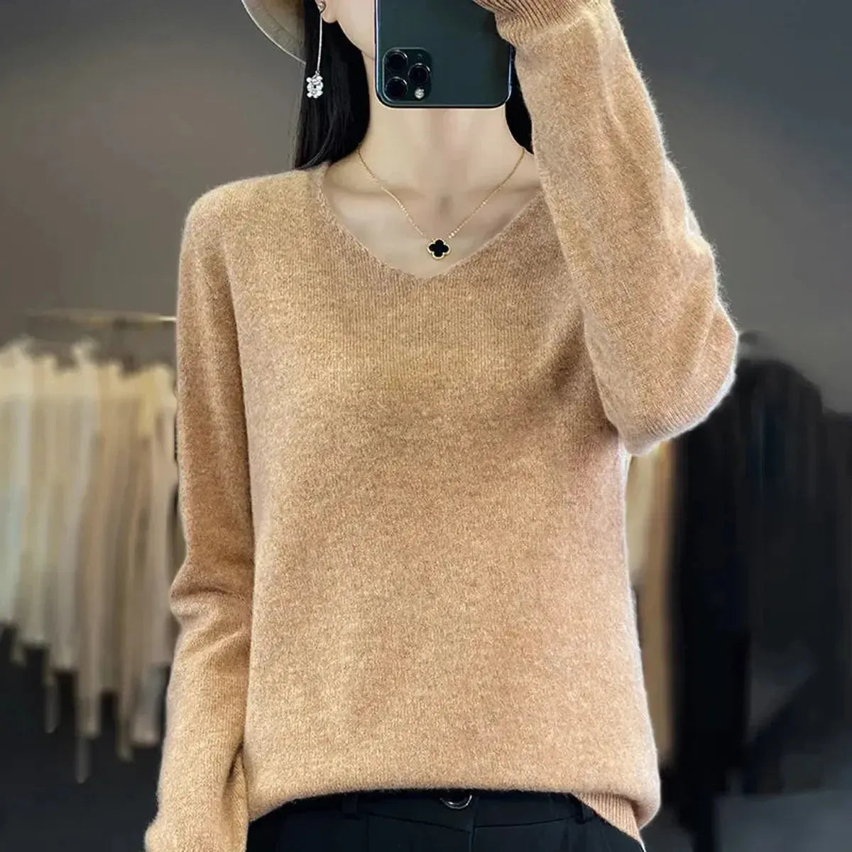 Sweater Cachemire Fin Hiver-Saylana