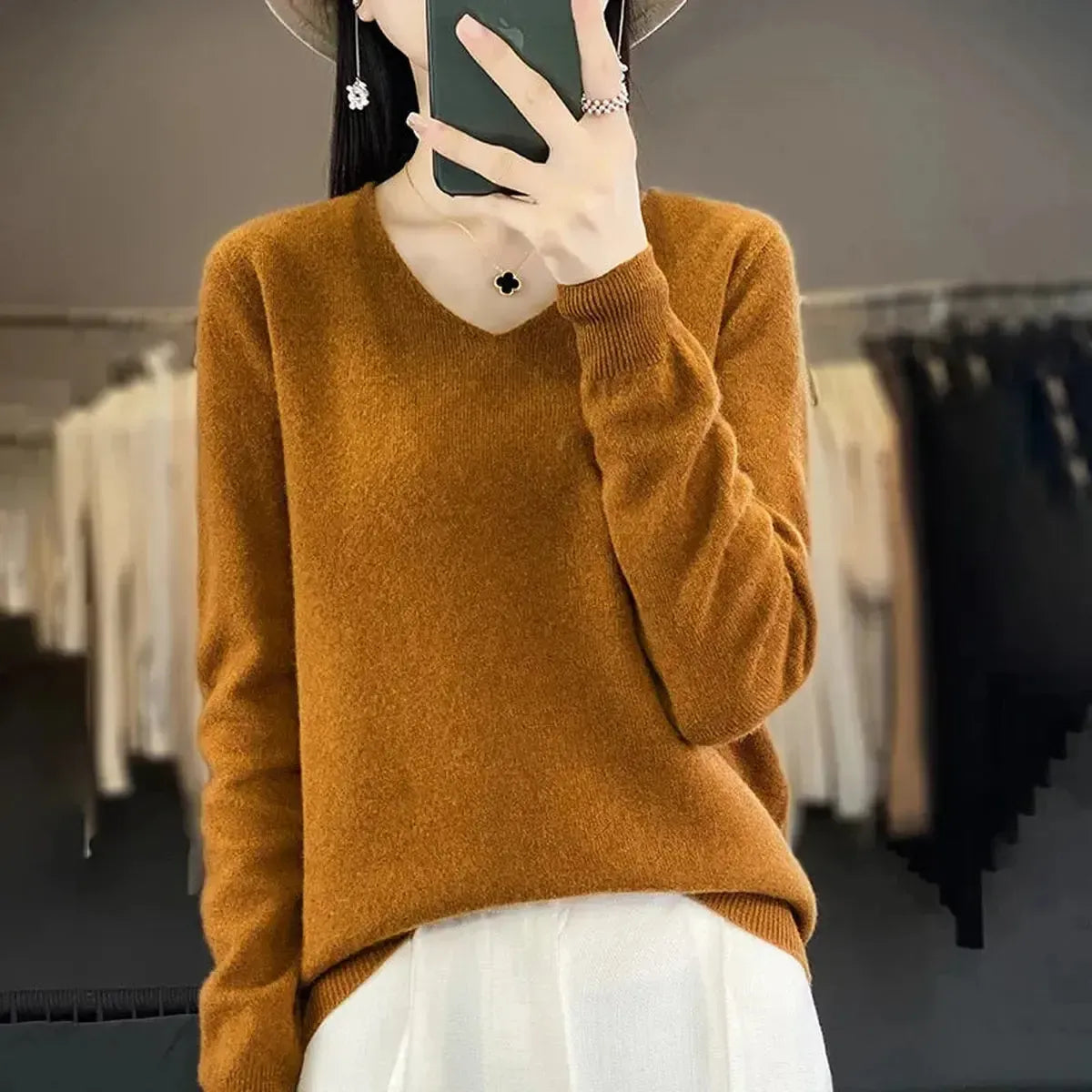 Sweater Cachemire Fin Hiver-Saylana