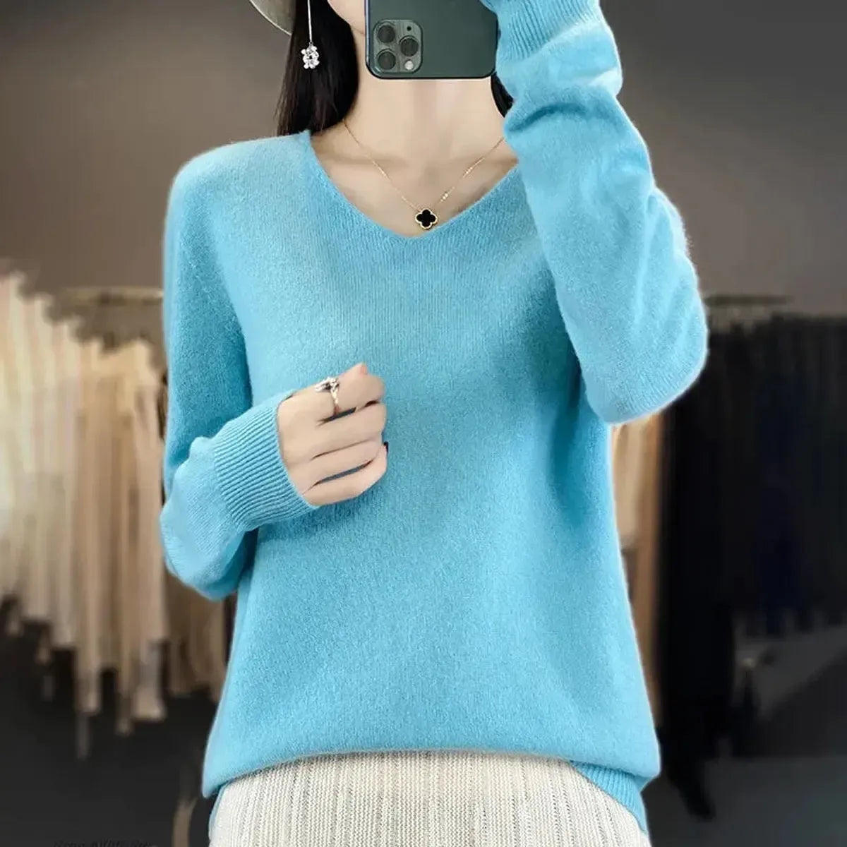 Sweater Cachemire Fin Hiver-Saylana