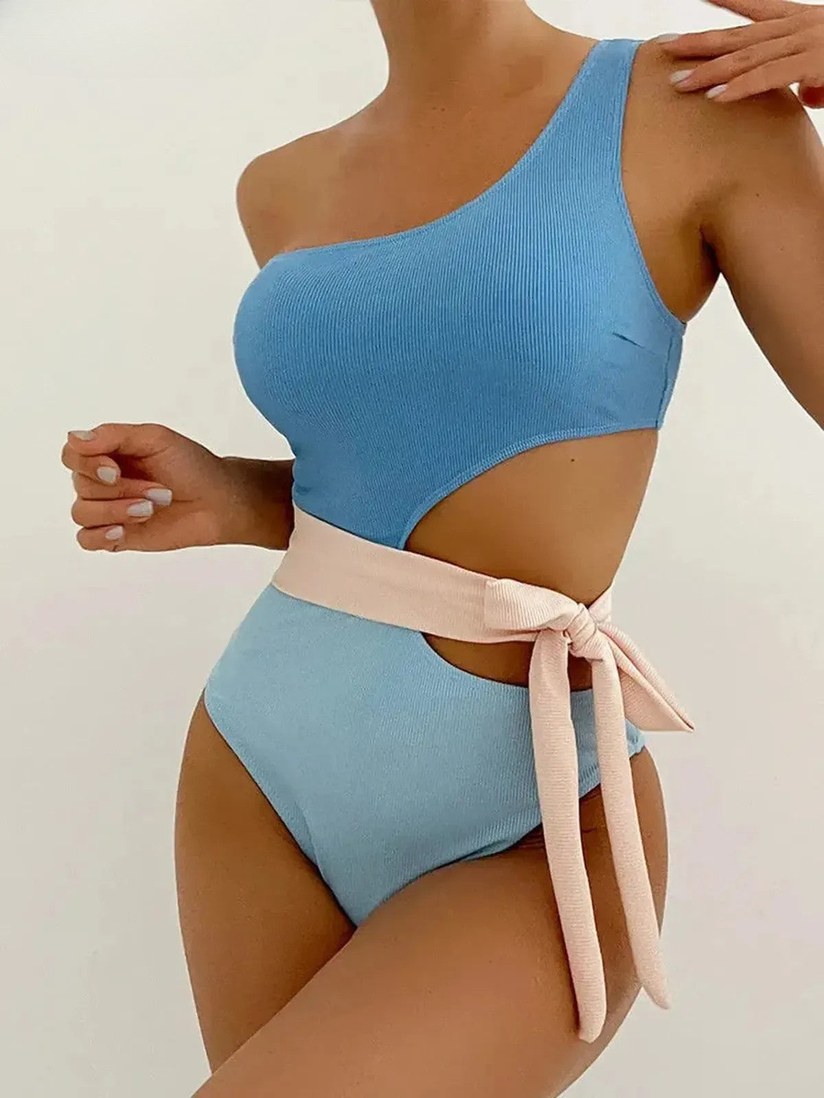 Swimwear Patchwork Sexy Épaule Unique-Saylana