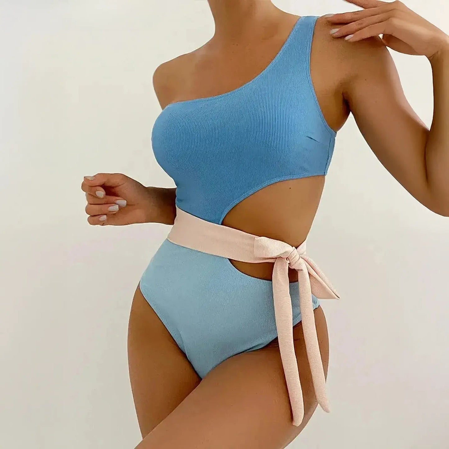 Swimwear Patchwork Sexy Épaule Unique Saylana
