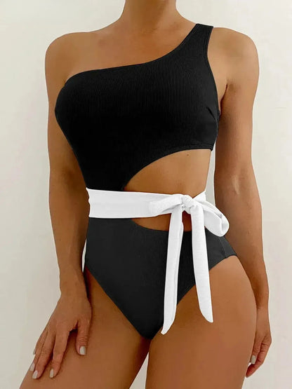Swimwear Patchwork Sexy Épaule Unique-Saylana