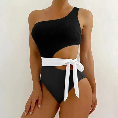 Swimwear Patchwork Sexy Épaule Unique - Saylana