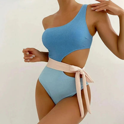 Swimwear Patchwork Sexy Épaule Unique - Saylana