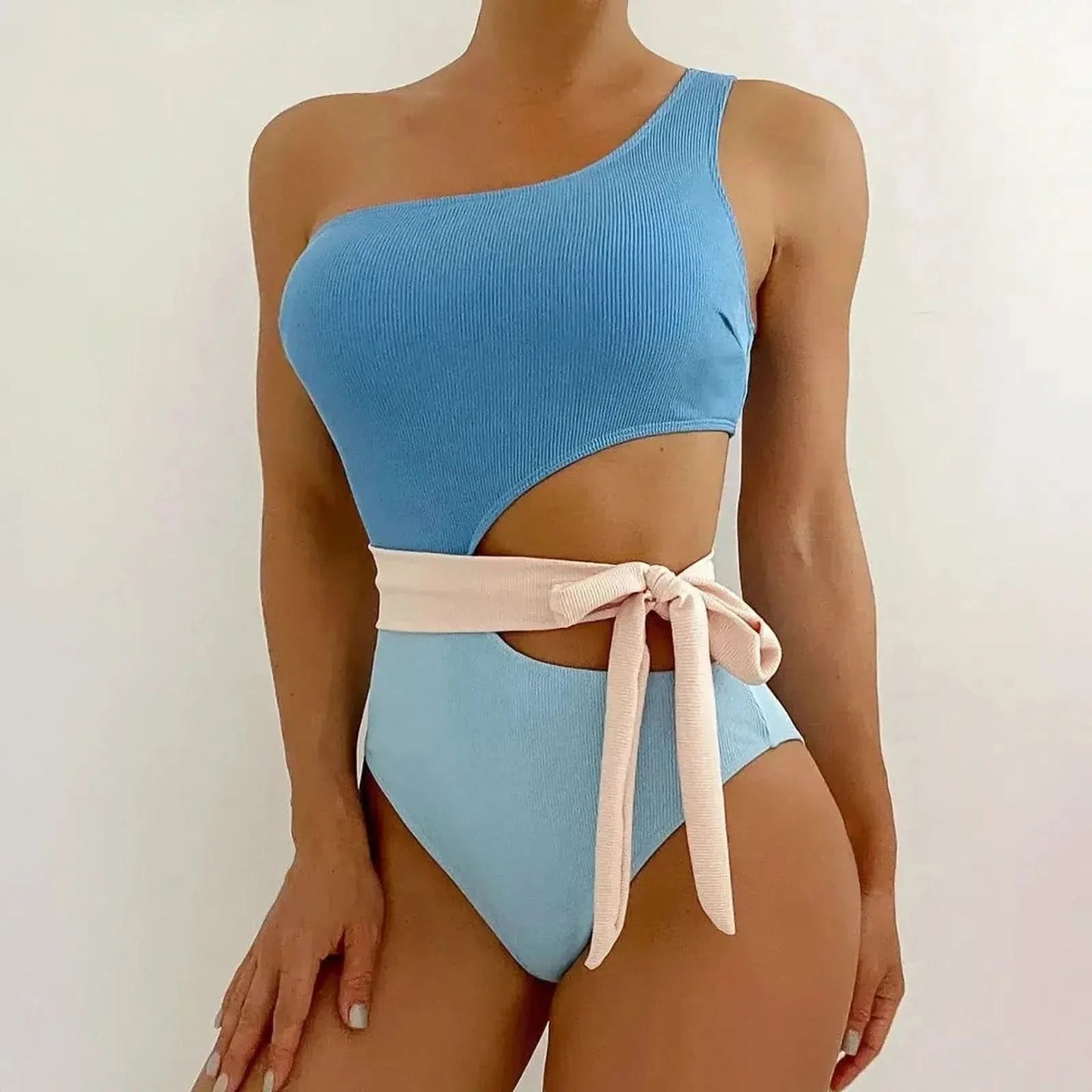 Swimwear Patchwork Sexy Épaule Unique - Saylana