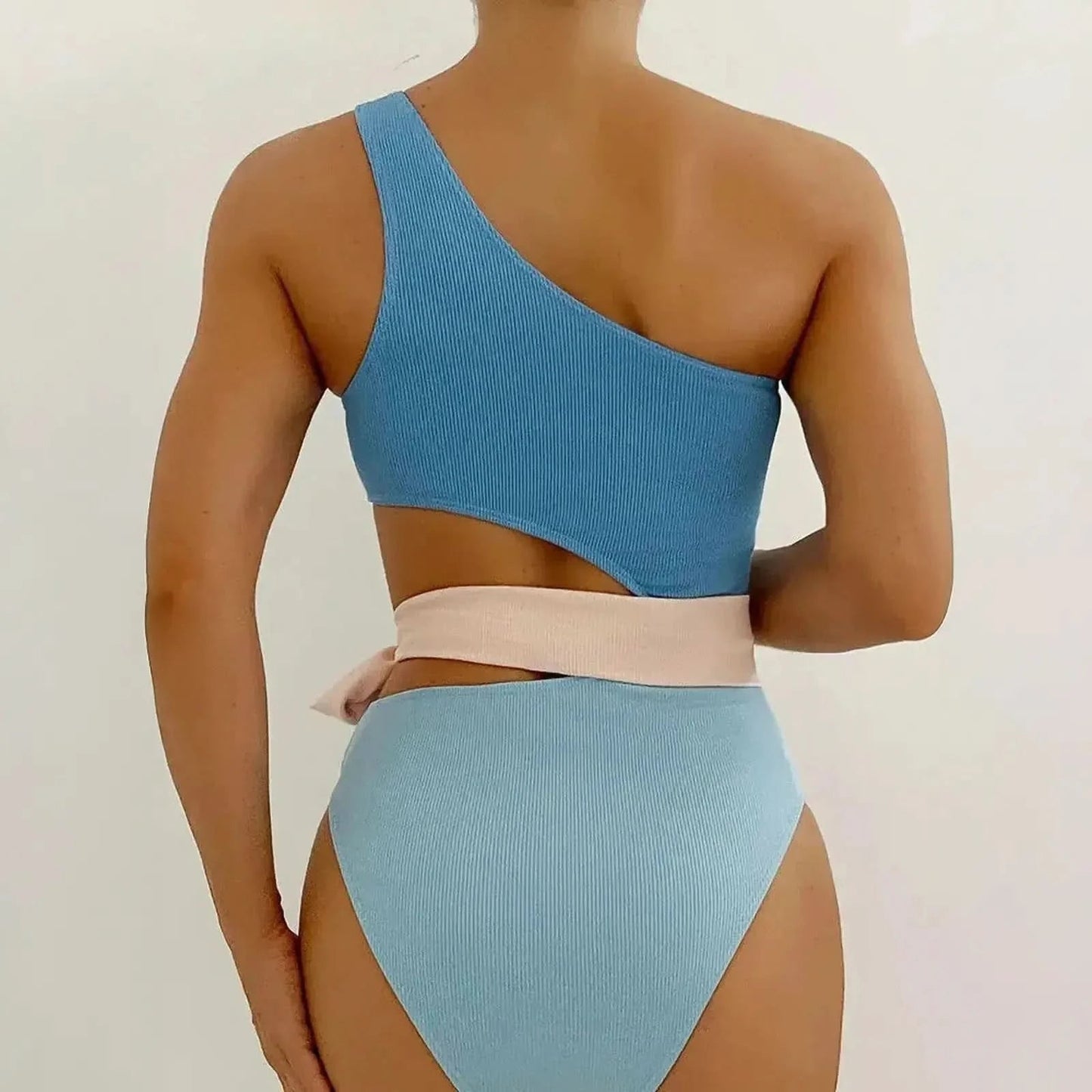 Swimwear Patchwork Sexy Épaule Unique - Saylana