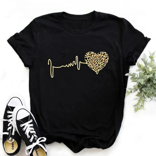 T-shirt imprimé léopard esprit 90’s Harajuku-Saylana