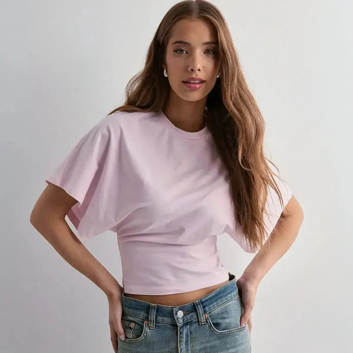 T-shirt loose à manches courtes et taille cintrée-Saylana