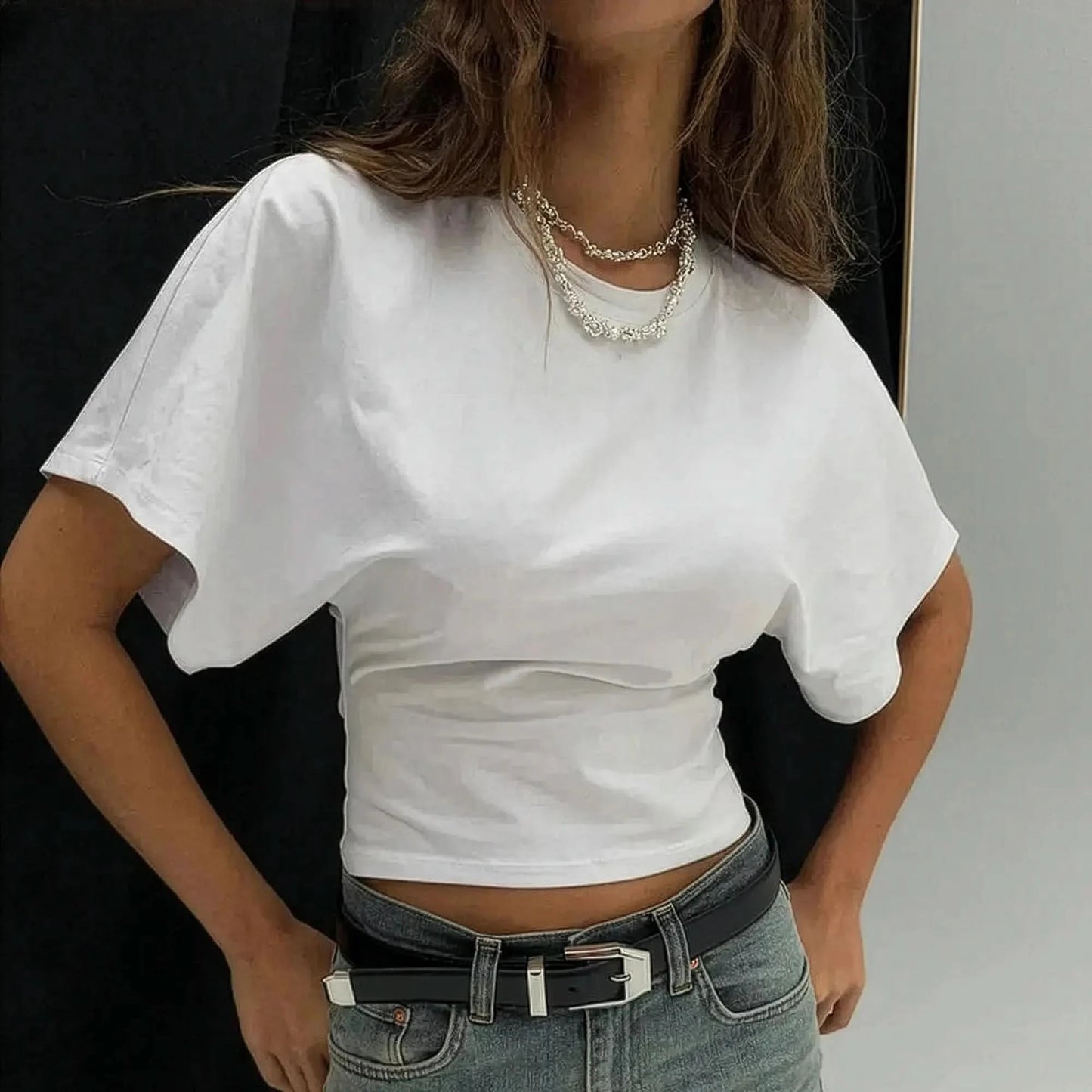 T-shirt loose à manches courtes et taille cintrée - Saylana