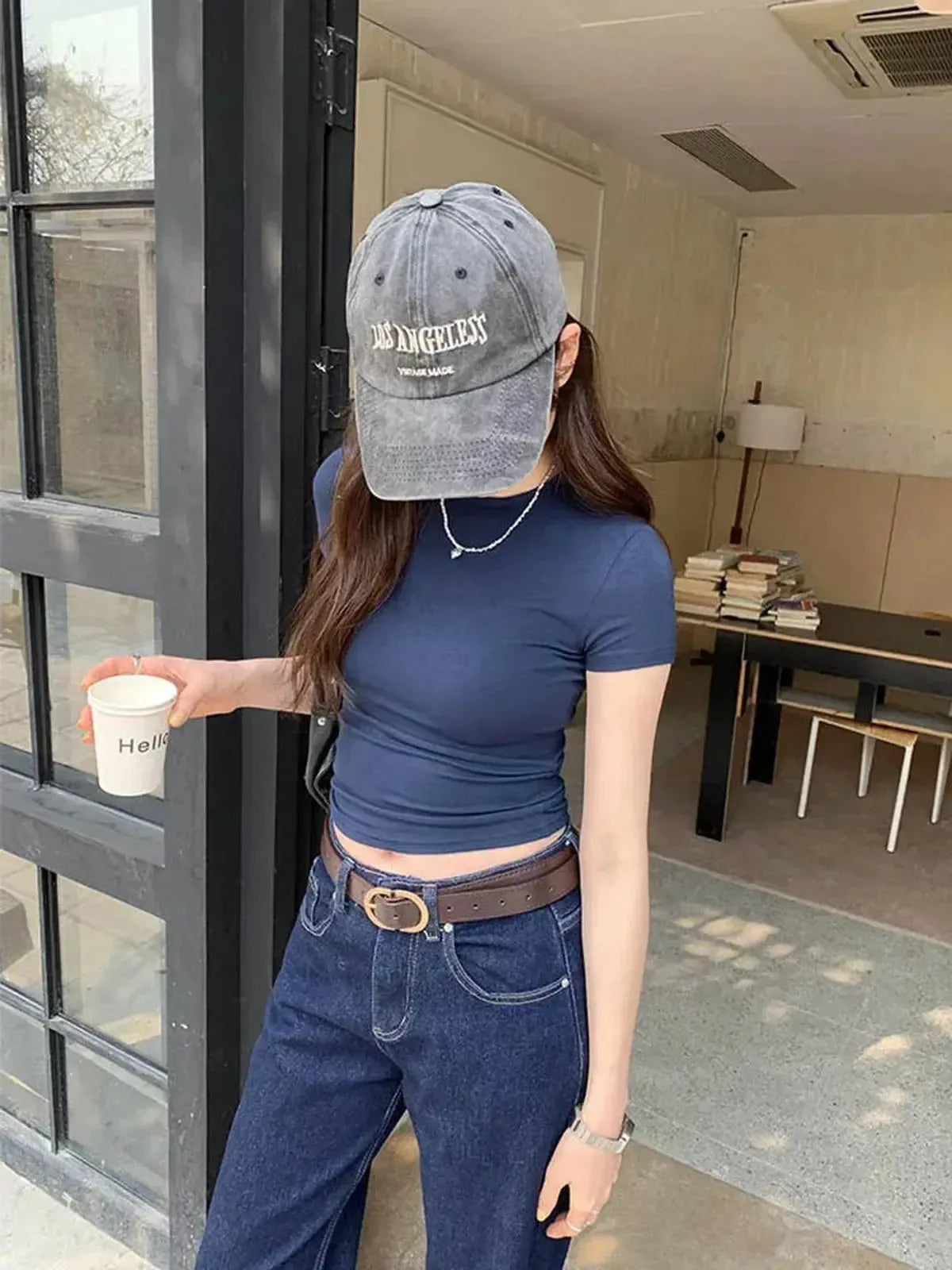 T-shirt skinny manches courtes pour look street-Saylana