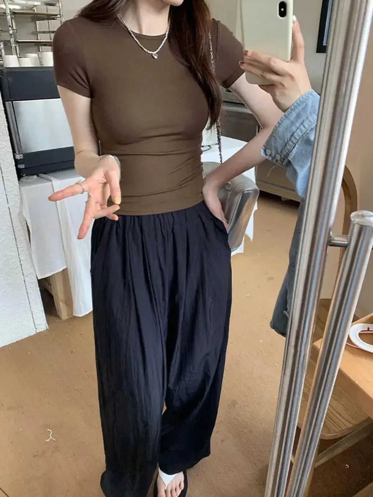 T-shirt skinny manches courtes pour look street-Saylana