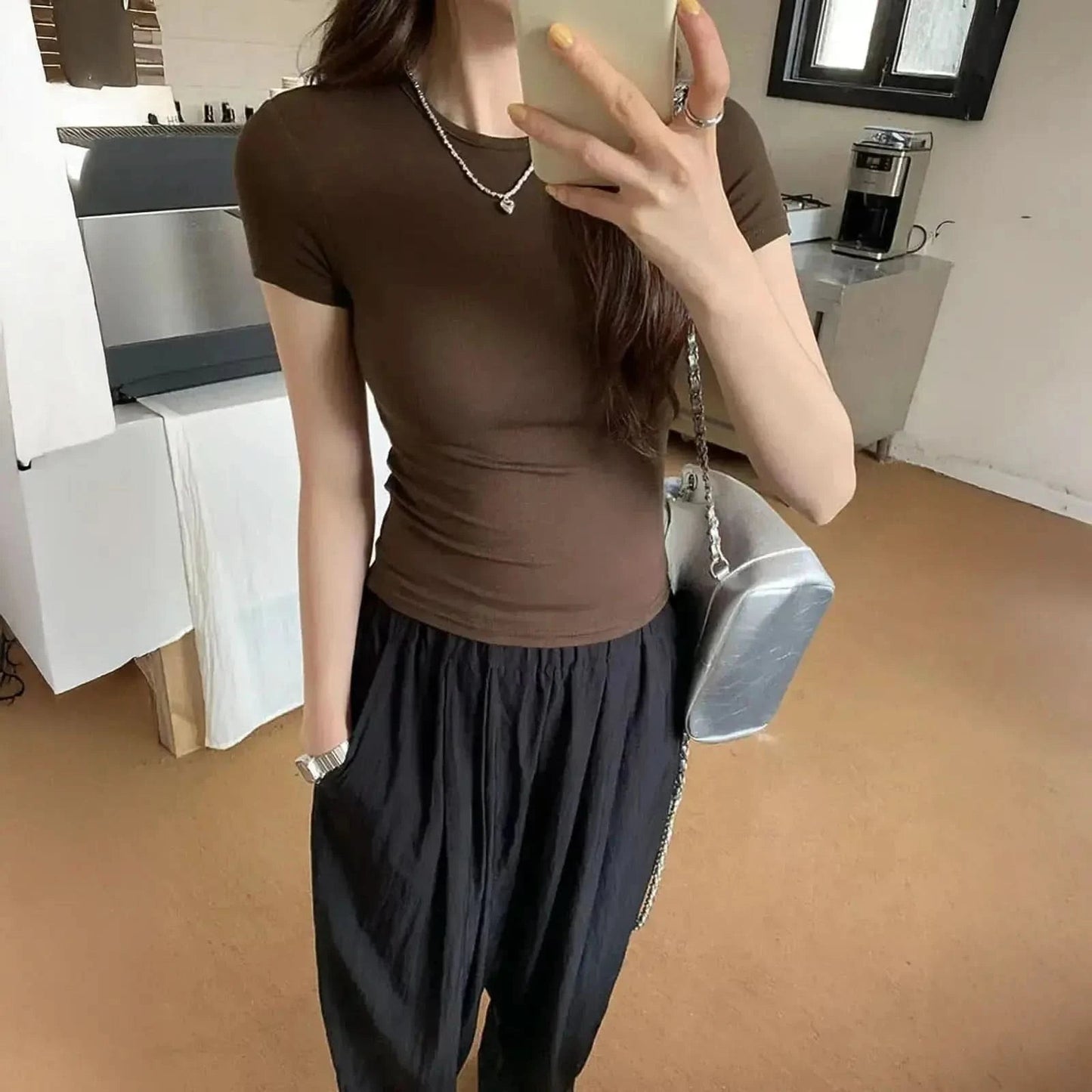 T-shirt skinny manches courtes pour look street - Saylana