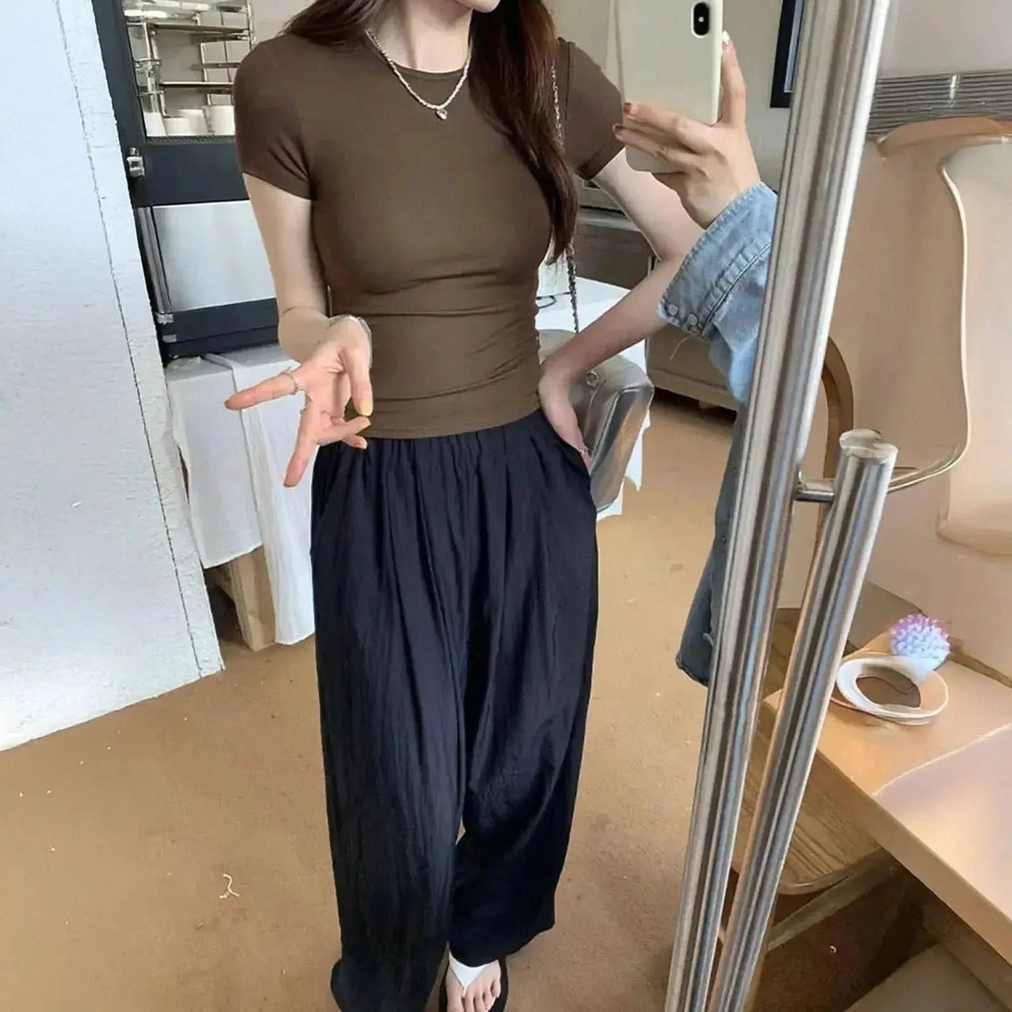 T-shirt skinny manches courtes pour look street - Saylana