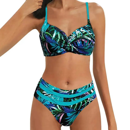 Tankini Imprimé Botanique 2 Pièces Été-Saylana
