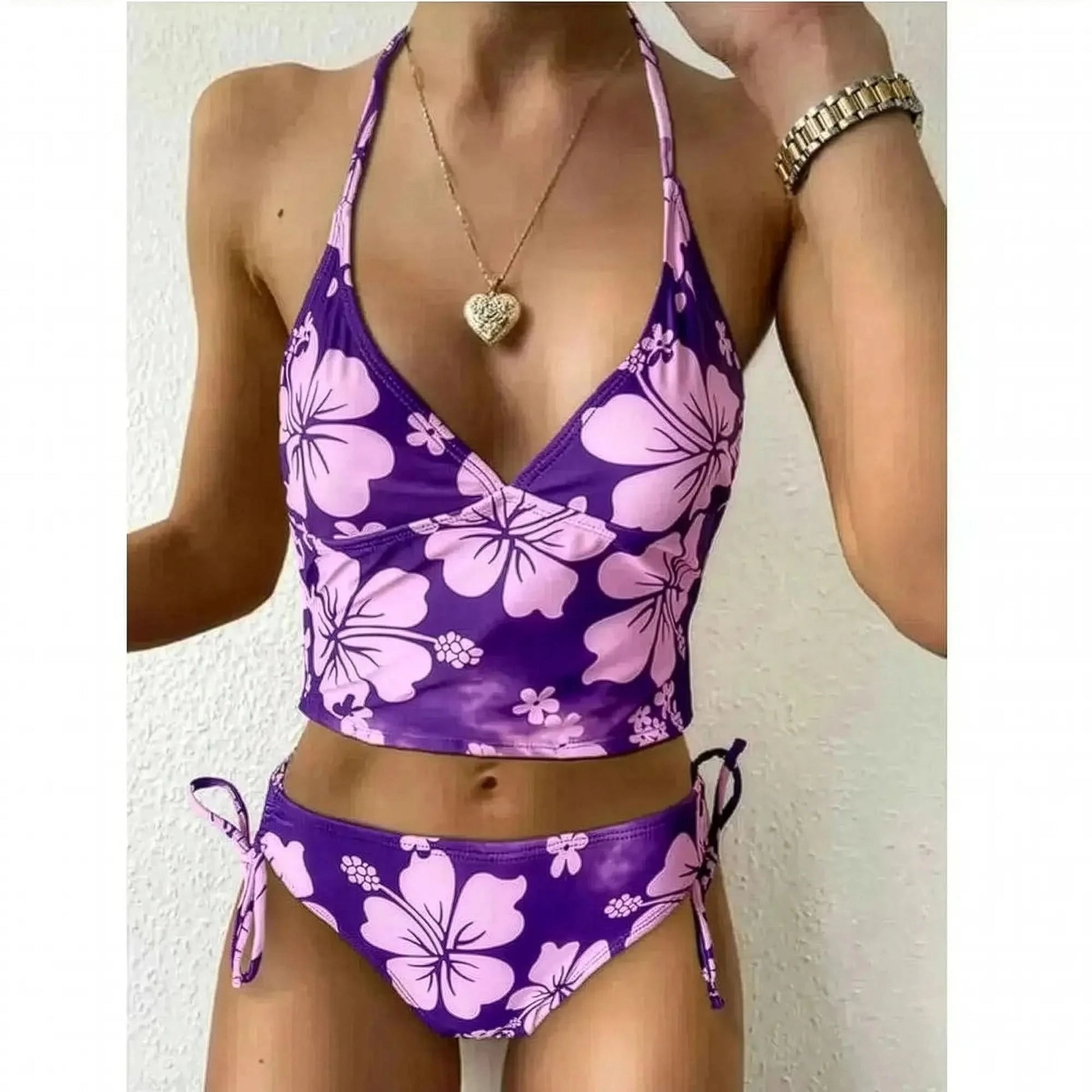 Tankini Imprimé Floral Dos Nu - Saylana
