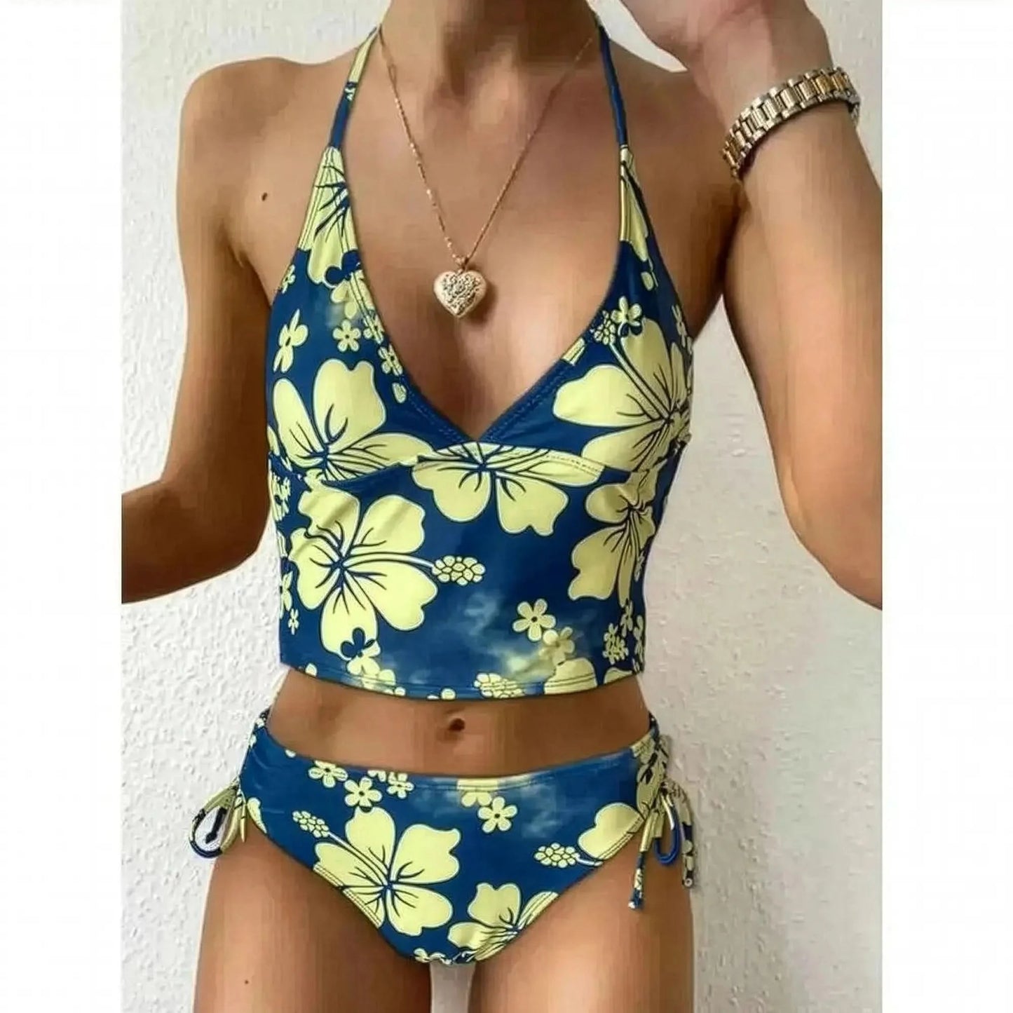 Tankini Imprimé Floral Dos Nu - Saylana