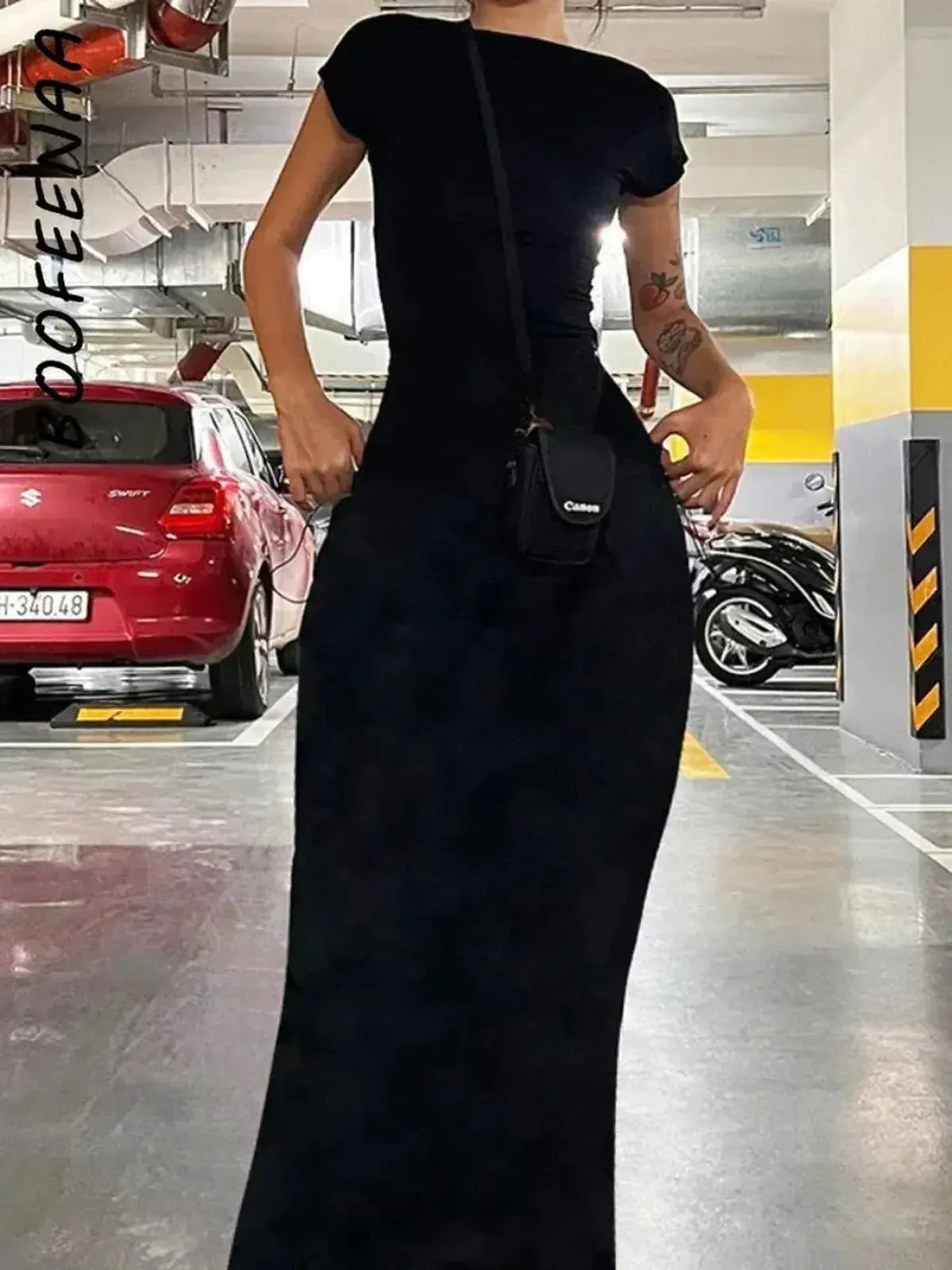 Tenue Casual Sexy Gris Noir-Saylana