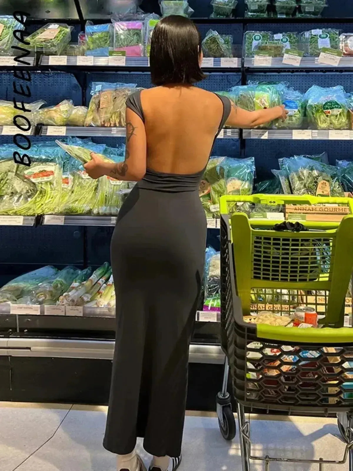 Tenue Casual Sexy Gris Noir-Saylana