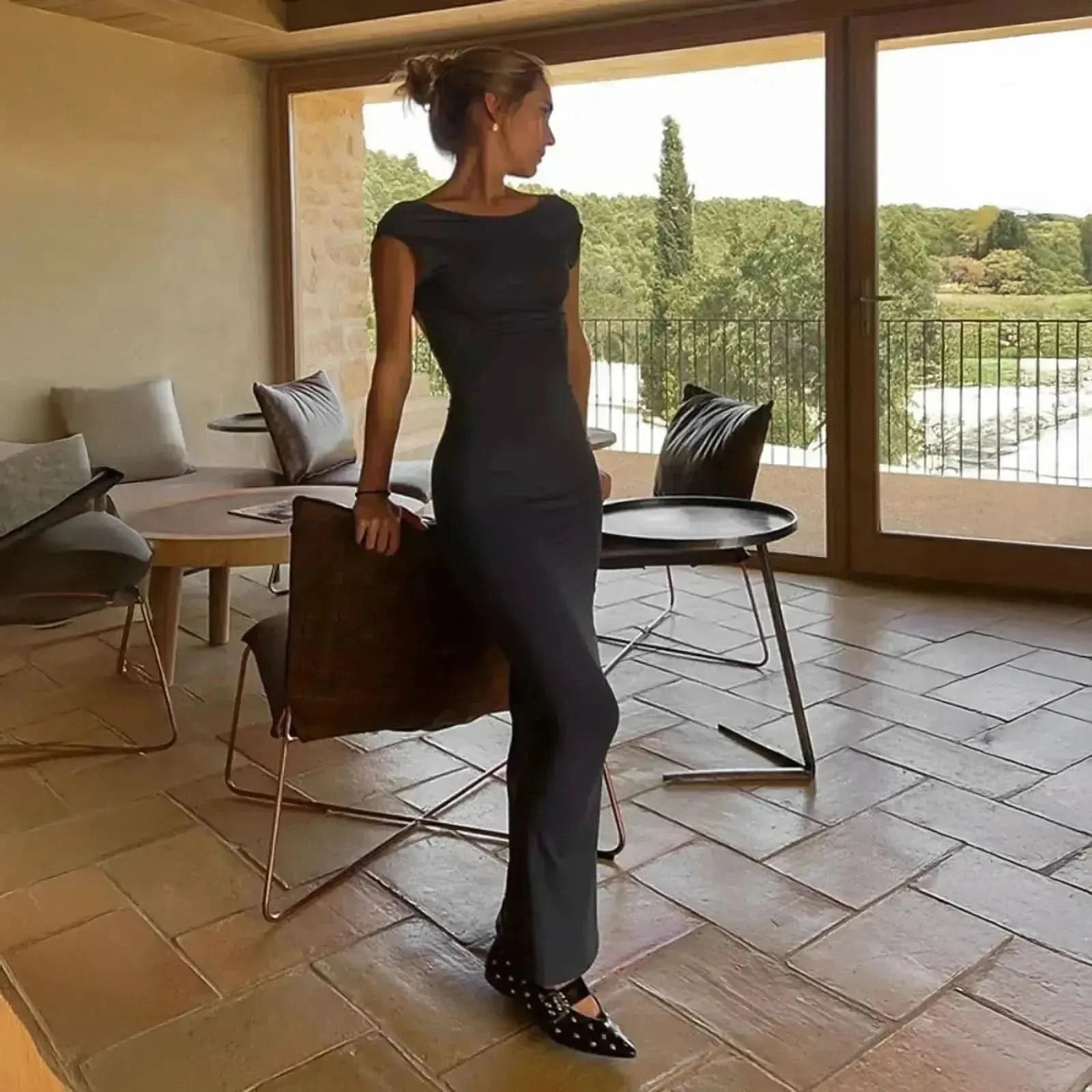 Tenue Casual Sexy Gris Noir - Saylana