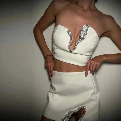 Tenue Élégante Crop + Mini Jupe - Saylana