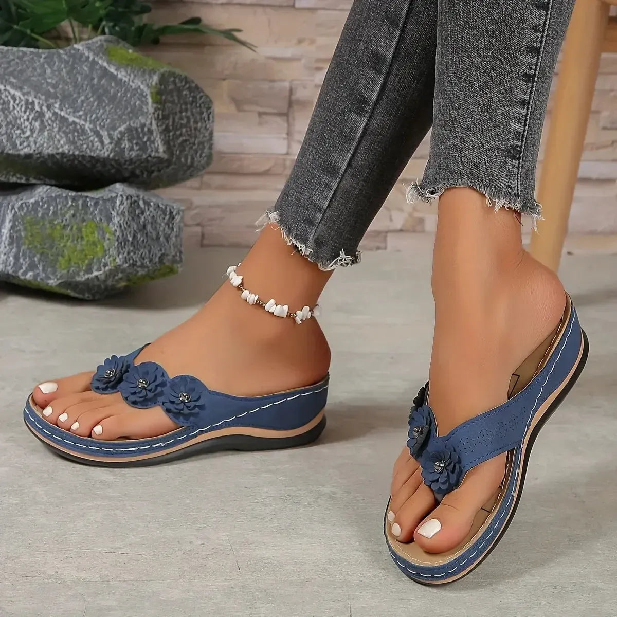 Tongs Fleuries Confort Été-Saylana