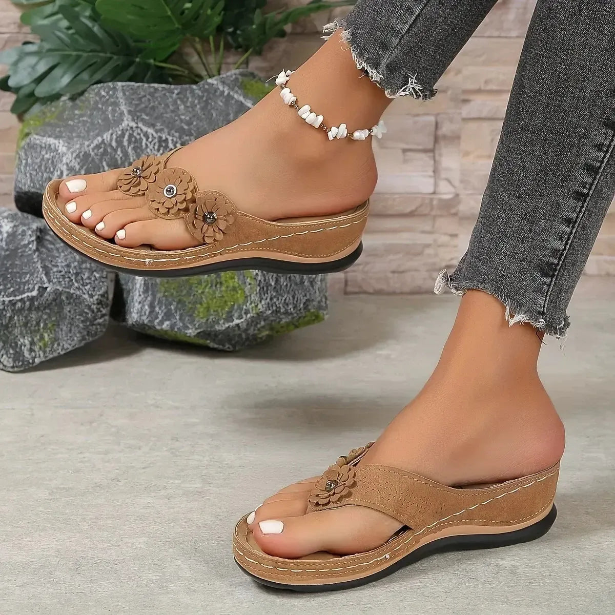 Tongs Fleuries Confort Été-Saylana