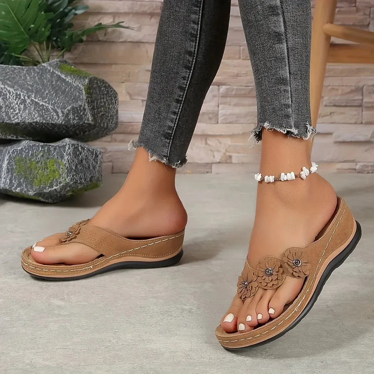 Tongs Fleuries Confort Été-Saylana