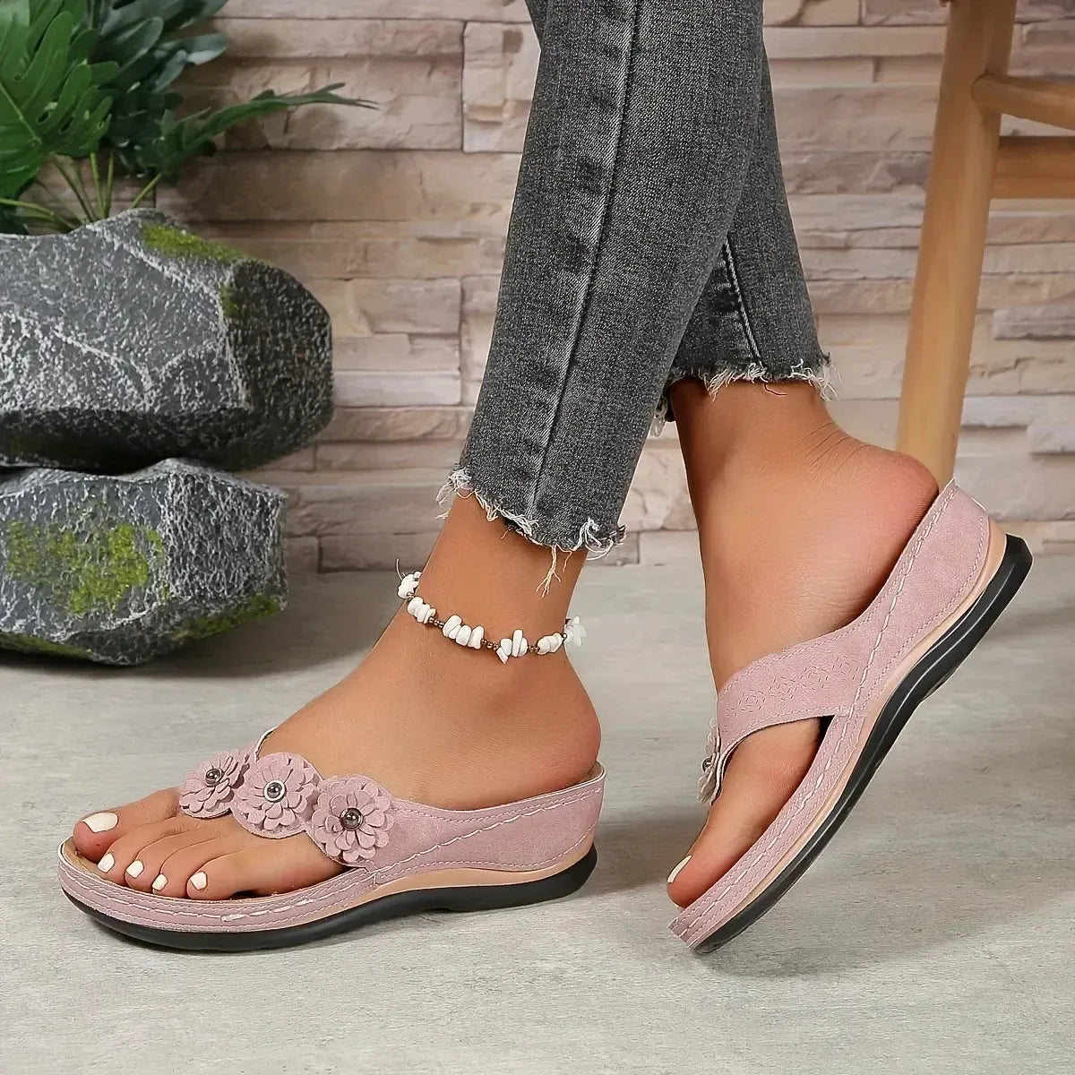 Tongs Fleuries Confort Été-Saylana