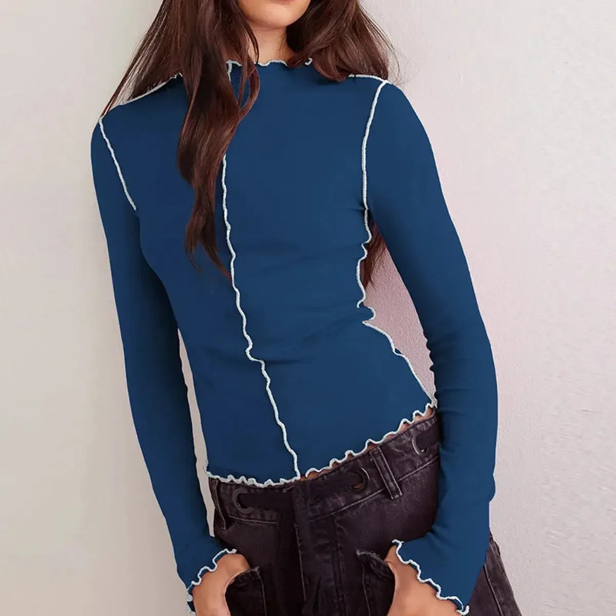 Top Basique Col Rond Blanc-Saylana