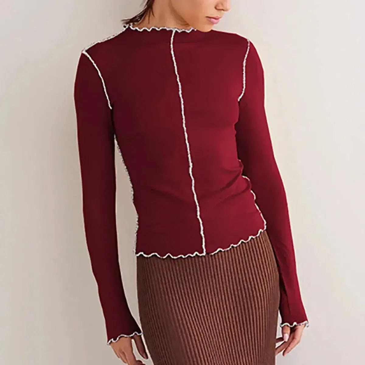 Top Basique Col Rond Blanc-Saylana