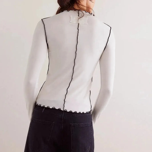 Top Basique Col Rond Blanc-Saylana