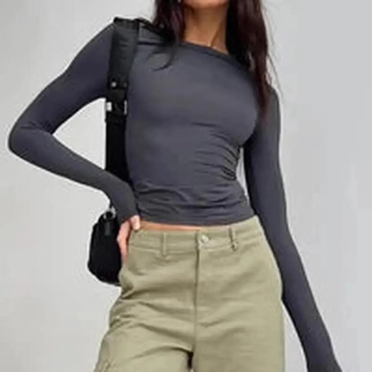 Top basique sexy à manches courtes ajustées-Saylana