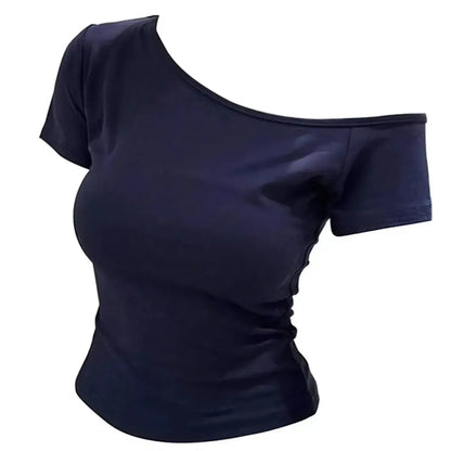 Top côtelé épaules dénudées, coupe slim chic-Saylana