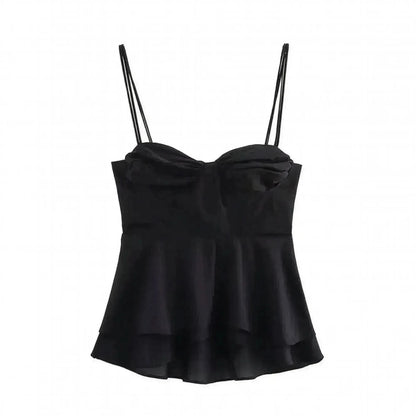 Top fines bretelles avec nœud et décolleté cœur - Saylana