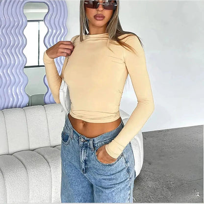 Top manches longues slim au style Y2K streetwear - Saylana