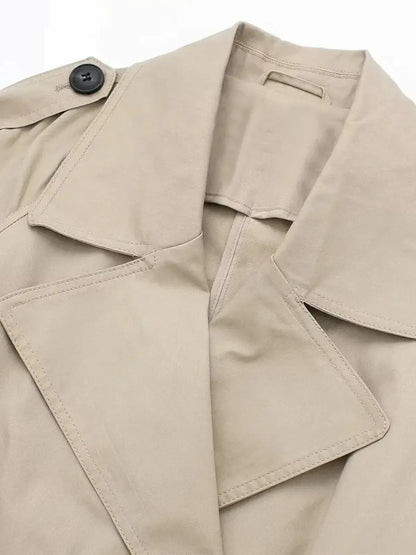 Trench Vintage Ceinturé à Double Boutonnage-Saylana